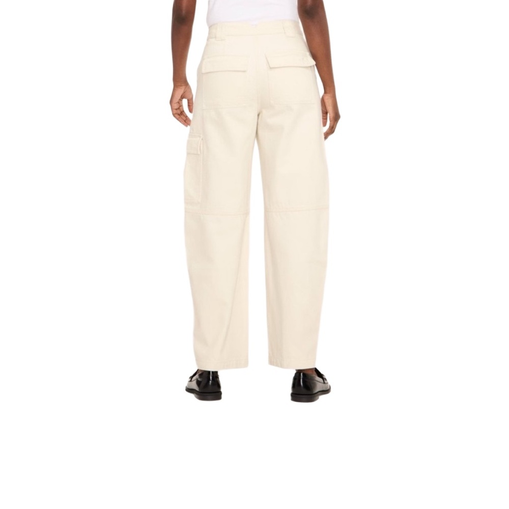 Woolrich × Target Women's Mid-Rise Barrel Leg Cargo Denim Pants Cream Sizes 2-12 - Picture 3 of 15